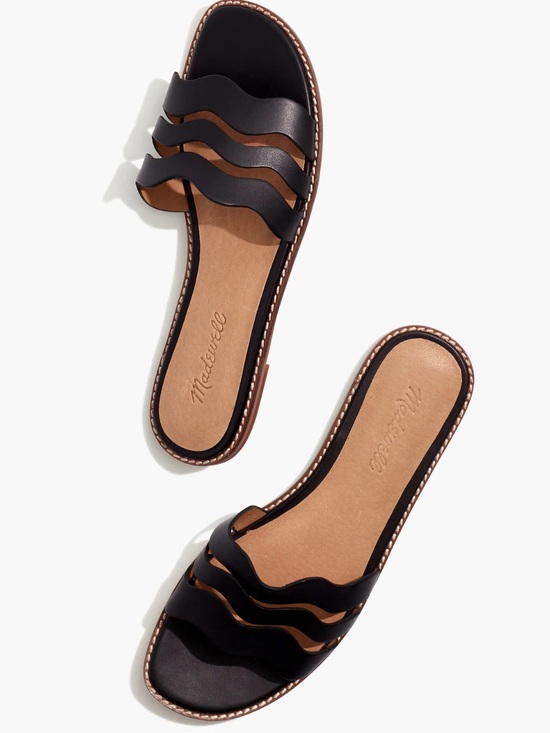 Madewell Shoes - Madewell The Wave Slide Sandal in Vachetta Leather black tan size 6.5